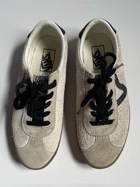 Vans Sport Low Suede Women's 8.5 Marshmallow Black Gum Retro Heritage